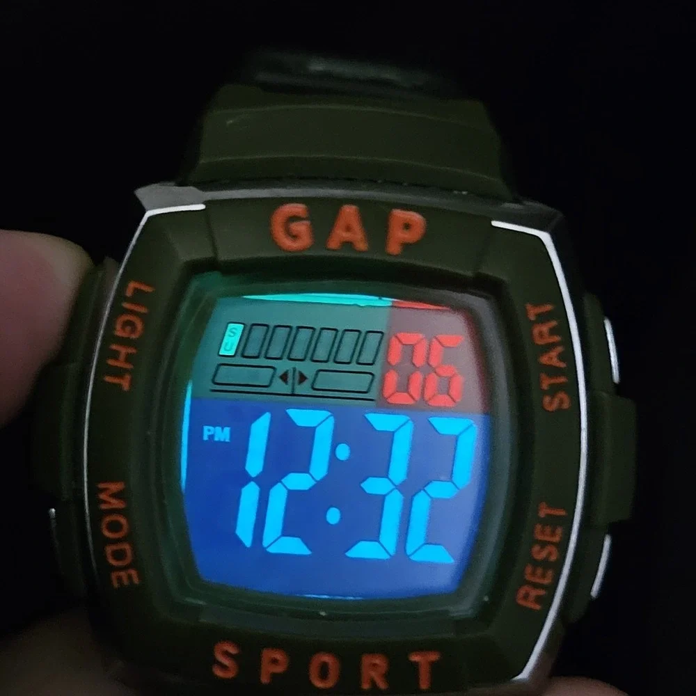 VTG Gap Sport Men's Digital Watch 45MM‎ New Army Green Nylon Band New Battery